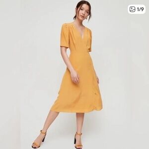 NWT Wilfred Mirabelle Cairo Gold Midi Dress - 00